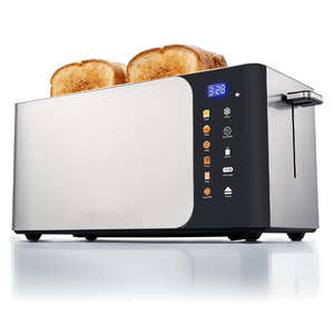 Stainless Steel Smart Touchscreen 2-Slice <strong>Toaster</strong> - Multi-Mode for Bread, Bagels &amp; Waffles, Defrost &amp; Reheat, <strong>Silver</strong> &amp; Black - Product Image 1