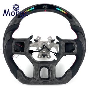 Volant sport personnalisé pour l'amélioration de l'intérieur de voiture, pour Dodge Ram 2008-2018, volant personnalisé en fibre de carbone forgée mate avec LED - Product Image 1
