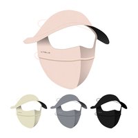 WRELS Vente en gros Masque facial de protection solaire en soie glacée, protection contre le soleil et les UV, respirant, léger, pour sports de plein air