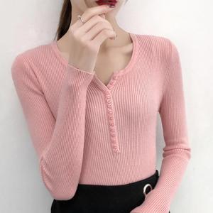 Maglione Invernale da Donna Nuovo Modello Monopetto a Maniche Lunghe, Maglia Interna Modellante Colorata - Product Image 5