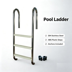 Échelle en acier inoxydable avec marches en plastique pour piscines enterrées - Product Image 6