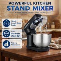 Batteur sur socle électrique professionnel en acier inoxydable 7L pour cuisine, design à tête inclinable, 1500W, certifié GS, 2-en-1 portatif et sur pied