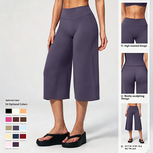 <span class=keywords><strong>Pantalon</strong></span> de yoga évasé pour <span class=keywords><strong>femme</strong></span>, taille élastique, contrôle du ventre, coupe ajustée, respirant, décontracté, pour l'entraînement, printemps - Product Image 2