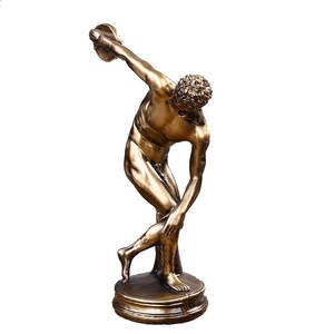 <span class=keywords><strong>Escultura</strong></span> de resina antigua para arte y figura de lanzador de disco coleccionable estatua de bronce griega figura de atleta deportivo decoración del hogar - Product Image 1
