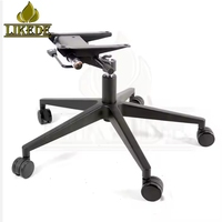 Base de chaise de bureau à dossier haut en alliage d'aluminium avec revêtement en poudre noir mat, mécanisme d'inclinaison et de rotation réglable en hauteur, cinq étoiles