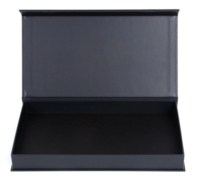 Boîte-cadeau magnétique noire de luxe en gros avec couvercle gaufré imprimé personnalisé finition mate pour la lotion de soin de la peau ou l'utilisation de tissu