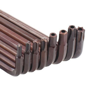 T6 T8 T10 T15 T20 T25 T30 Llave de estrella Torx triangular de doble uso Llave Torx tipo L de acero S2 con orificio - Product Image 2