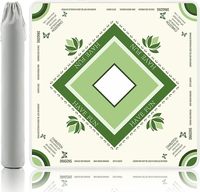 Tapis de mahjong portable de luxe moderne, en caoutchouc antidérapant, réduction du bruit, 32,4x32,4 pouces, pour 4 joueurs, tuiles de mahjong américaines vintage