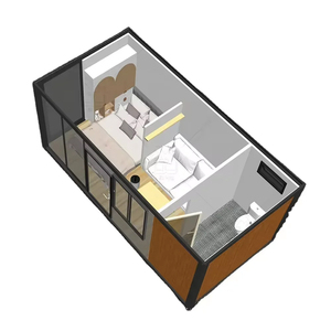 Casa plegable, envío gratis, casa modular prefabricada de 2 pisos en forma de L, pequeña casa con baño y cocina - Product Image 5