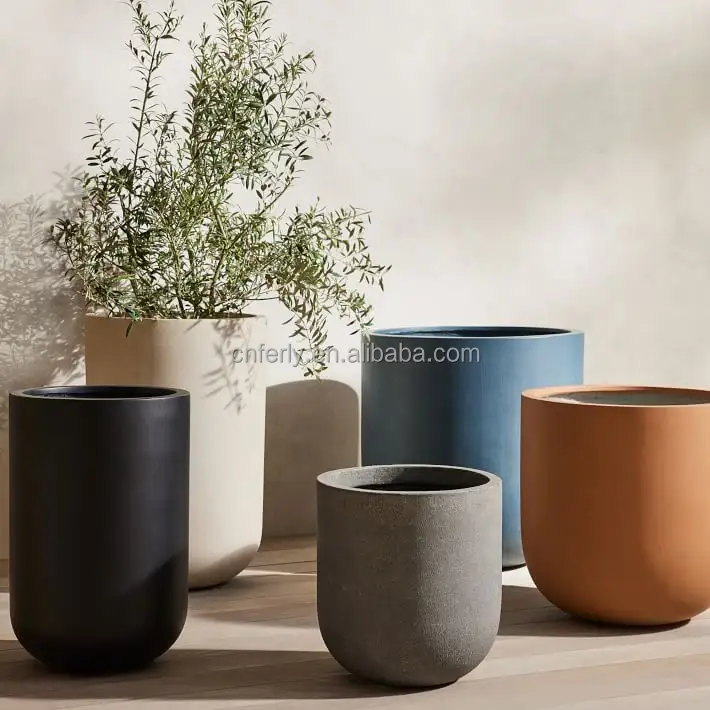 Pot de fleurs en matériau Composite, minimaliste et léger, moderne, pour salon, balcon, cour, sol
