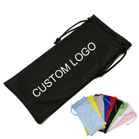Pochette personnalisée Sac souple à cordon Sac à lunettes en microfibre Anti-poussière Lunettes de soleil Téléphone portable Bijoux Pochette en tissu Logo personnalisé