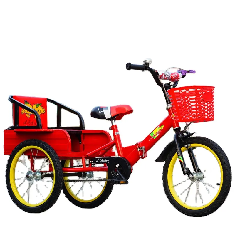 Fabricants vente en gros vélos pour enfants tricycle avec seau double poussette garçon et fille en plein air