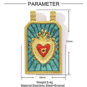 Edelstahl Vintage <span class=keywords><strong>Tarot</strong></span> Shiny Zircon Rechteck Edelstahl Anhänger für DIY Herstellung Schmuck Charms - Product Image 2