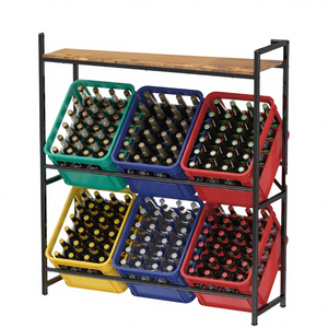 Freestanding Modern Three-Layer Iron Beverage <b>Rack</b> Sustainable Multifunction Design <b>Baking</b> Paint Finish for Water Beer Drinks - Product Image 2