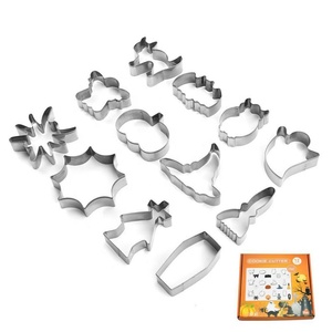 Ensemble de moules à biscuits en acier inoxydable pour Halloween, 12 pièces, <span class=keywords><strong>emporte</strong></span>-pièces citrouille et chauve-souris, outils de pâtisserie DIY, ustensiles de <span class=keywords><strong>cuisine</strong></span> professionnels - Product Image 3