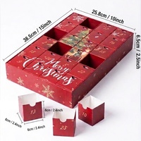 Boîte de calendrier de l'avent de Noël personnalisée avec 24 tiroirs, calendrier de compte à rebours, boîte cadeau en carton de luxe pour chocolat et bonbons
