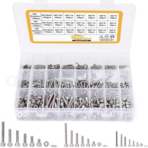 1080pcs Stainless Steel Socket Cap Screws Nuts Washers <b>Set</b> M2 M3 M4 DIN912 Hand Tool Kit - Product Image 4