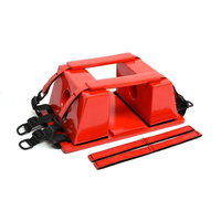 Immobilisateur de tête pour adulte, rouge, imperméable, résistant au sang, avec trous pour les oreilles, réglable par velcro, pour pansement de premiers secours et urgences médicales