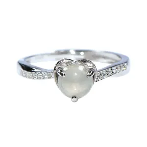 Guaranteed Silver Sterling 925 Ladies Rings Round Chalcedony Gemstone Ring Designs Handmade Vintage Finger Rings For Women