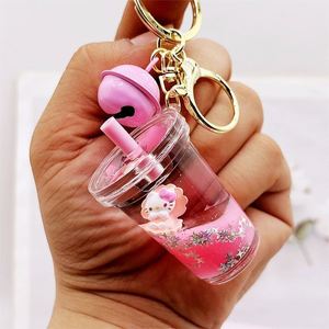 Llavero de peluche creativo con botella de mensaje de acrílico, colgante de arte de arena exquisito y estilo de aceite líquido - Product Image 2