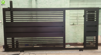 Portail Coulissant Électrique en Aluminium Laser Deco avec Finition Thermolaquée, Couleur Personnalisable et Fonctionnalités Intelligentes pour Villa - MJYT