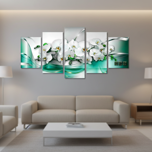 Prix Fabricant Fleurs Vertes 5 Pièces Impression HD <span class=keywords><strong>Paysage</strong></span> Moderne Aquarelle <span class=keywords><strong>D</strong></span>écoration Murale pour la Maison - Product Image 3