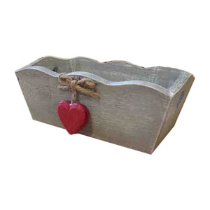 Rustique Whitewash <span class=keywords><strong>Gris</strong></span> Paulownia Bois Nidification Plateau De Rangement Peint Coeur Décoration Plateau pour Noix Sèches - Product Image 5