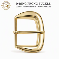 Boucle de ceinture élégante pour femme en alliage de zinc, finition miroir dorée, avec anneau en D et fermoir à griffes, 73mm 57mm, Vente en gros