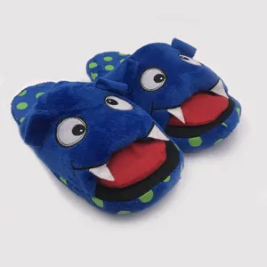 Toddler plush 3D design character monster indoor slippers for boys