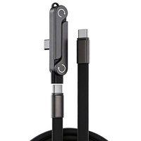 Nouveau câble de charge et de données ultra-rapide 5A 240W en alliage de zinc avec support de téléphone, pliable à 90 degrés, de type C à type C, en silicone plat, modèle 2026