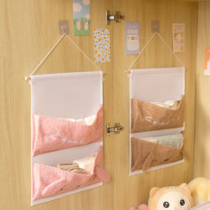 Fleece Canvas <b>Wall</b> <b>Storage</b> Bag Rectangle Multi Pocket Organizer For Keys Notebooks Living Room Student Dormitory Use - Product Image 3