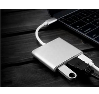 Vente en gros paisible en stock Hub USB 3-en-1 Type C 4K HDTV USB3.0 Pd Adaptateur de charge Convertisseur pour Macbook Phone utilisation mobile