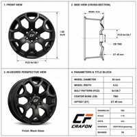 Jantes forgées usinées CNC CF 18 20 pouces 6x139.7 PCD compatibles avec Fang Cheng Bao Bao 5 Leopard 5, moyeu personnalisé ODM