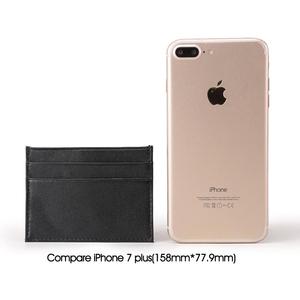 PULIZIA E RIASSETTO Uomo Logo Personalizzato Doppio Lato Sottile <span class=keywords><strong>Nero</strong></span> del Cuoio Genuino del Supporto di Carta di Credito Titolare Della Carta - Product Image 5
