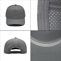 Casquette de golf sportive imperméable à 5 panneaux de haute qualité kaki avec logo brodé 3D personnalisé, casquette de baseball classique avec trous laser