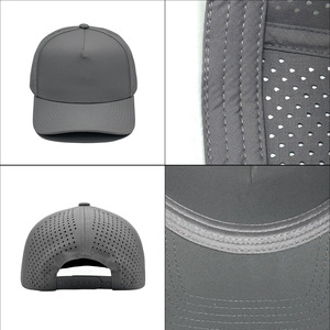 Waterproof Sporty Image Golf <strong>Hat</strong> 5 Panel High Quality <strong>Khaki</strong> Custom 3D Embroidered Patch Logo Classic Laser Hole Baseball Cap - Product Image 3