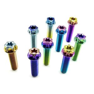Bu lông titan hợp kim M6/M8/M10 hình hoa mai, mạ màu, dùng cho sửa chữa xe máy, phanh, ốc vít cố định, xử lý anodize. - Product Image 1