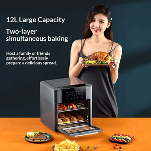 12L <strong>Family</strong> Size Modern Oil-Free <strong>Air</strong> <strong>Fryer</strong> 2-Layer Stainless Steel Square Digital Electric Energy Saving Kitchen Appliance - Product Image 2