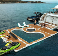 Île flottante gonflable NOVA en PVC de qualité commerciale avec option tente et piscine, garantie 1 an pour les vacances en famille
