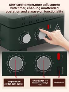 شواية كهربائية منزلية متعددة الوظائف من سابكيو كرافتسمان، فرن دوار أوتوماتيكي بدون دخان، آلة شواء منزلية متعددة الاستخدامات - Product Image 5