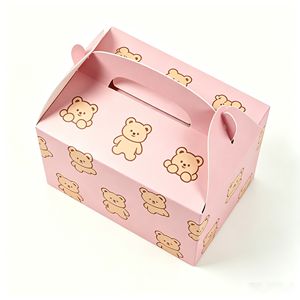 Caja Portátil Rosa con Estampado <span class=keywords><strong>de</strong></span> Oso <span class=keywords><strong>para</strong></span> Pasteles, Caja <span class=keywords><strong>de</strong></span> Embalaje <span class=keywords><strong>de</strong></span> Papel <span class=keywords><strong>de</strong></span> Grado Alimenticio <span class=keywords><strong>para</strong></span> Cupcakes, Galletas y Productos <span class=keywords><strong>de</strong></span> Panadería, Venta al por Mayor - Product Image 3