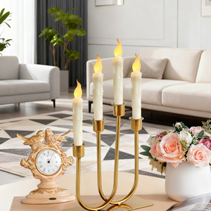 Candelabro Decorativo Ecológico en Forma de U, Candelabro Artístico de Metal con Cuatro Cabezas, Portavelas Europeo - Product Image 5