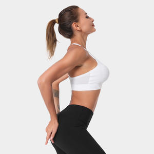 Soutien-gorge de sport de yoga avec logo personnalisé pour femmes, hauts d'entraînement de grande taille, décoration de boutons, soutien-gorge de fitness et de course respirant pour femmes - Product Image 6