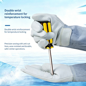 Gants résistants à l'azote liquide en cuir de vachette, antigel et résistants aux basses températures, spéciaux pour la stockage à froid des stations de remplissage de gaz - Product Image 2