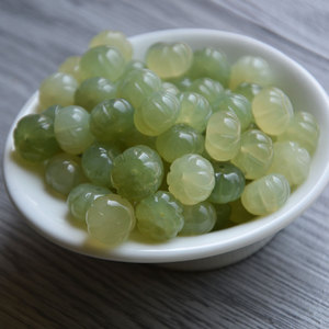 Natural Xiuyan <b>Jade</b> Carved Pumpkin Beads 12mm Spacer For DIY Bracelet <b>Bangle</b> Jewelry Accessories - Product Image 1