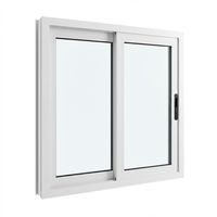 Ventana Corredera de Aluminio de Dos Vías con Mosquitera, Rodillos de Acero Inoxidable Silenciosos, Vidrio Templado Resistente a la Intemperie, Tamaño Personalizado para el Hogar