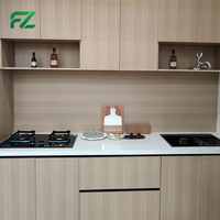 Meubles de cuisine modulaires européens de luxe contemporains en aluminium avec réfrigérateur intégré
