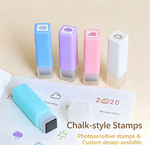 Tampons photosensibles réutilisables en plastique colorés avec <span class=keywords><strong>logo</strong></span> <span class=keywords><strong>personnalisé</strong></span>, vente chaude - Product Image 1