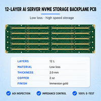 Papan PCB Backplane Penyimpanan NVMe Server AI - 12 Lapisan High TG Multilayer ENIG untuk Perakitan PCBA Elektronik Pusat Data