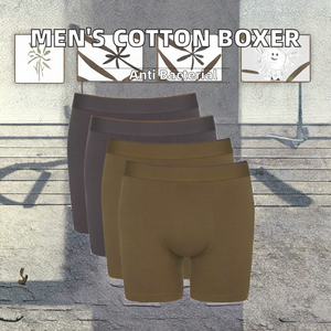 กางเกงบ็อกเซอร์ชาย ผ้าฝ้ายถักคุณภาพสูง สวมใส่สบาย ระบายอากาศได้ดี ป้องกันแบคทีเรีย พร้อมโลโก้ที่เอว - Product Image 2
